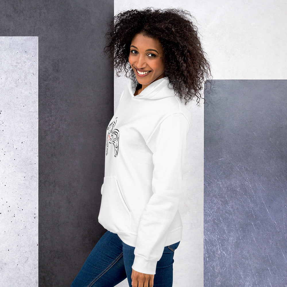 Dalahäst Hoodie vit