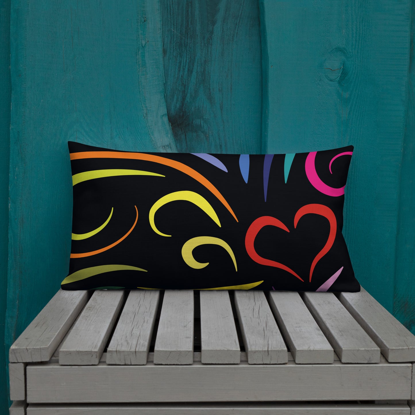 Dalahästar Kudde Svart av Hanna Cavanagh Design