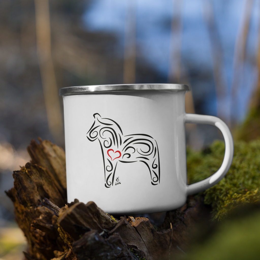 Dalahäst Emaljmugg Hanna Cavanagh Design