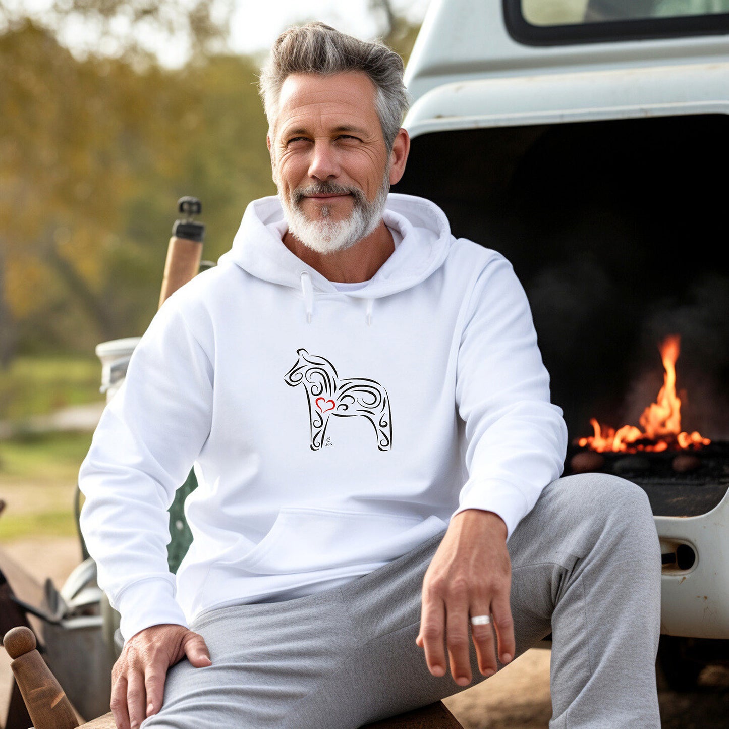Hanna Cavanagh Design Hoodie Vit