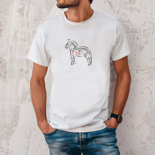 Hanna Cavanagh Design Dalahäst T-shirt Vit