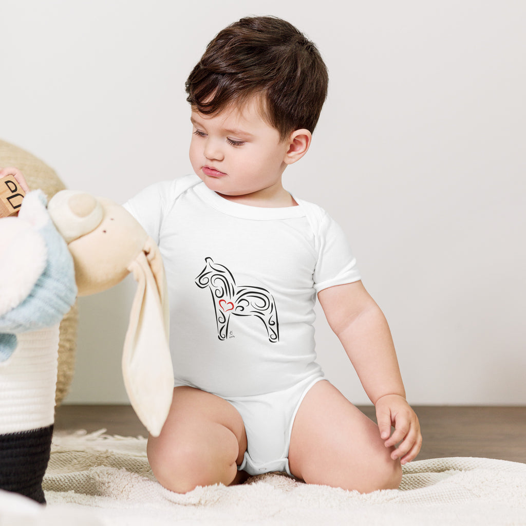 Dalahäst Babybody Vit