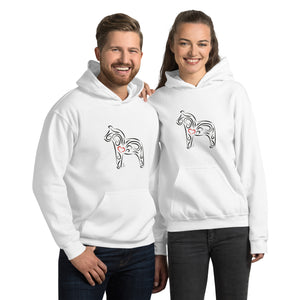 Dalahäst Hoodie vit