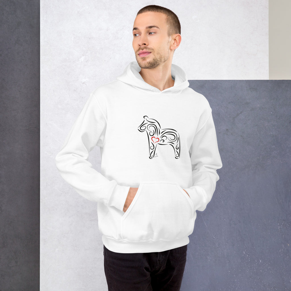 Dalahäst Hoddie vit