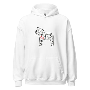 Open image in slideshow, Dalahäst Hoodie vit
