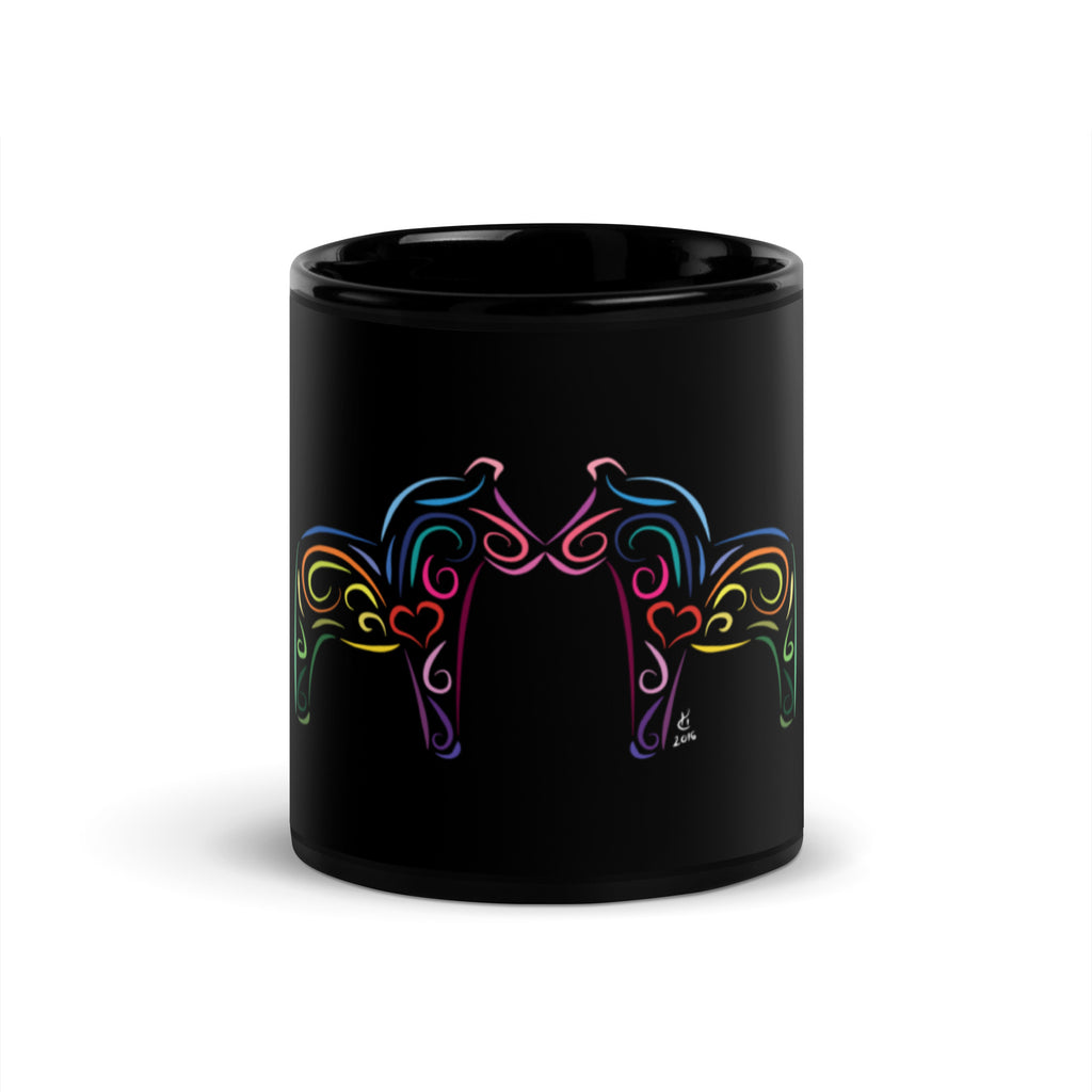 Dalahästar Kaffekopp Svart