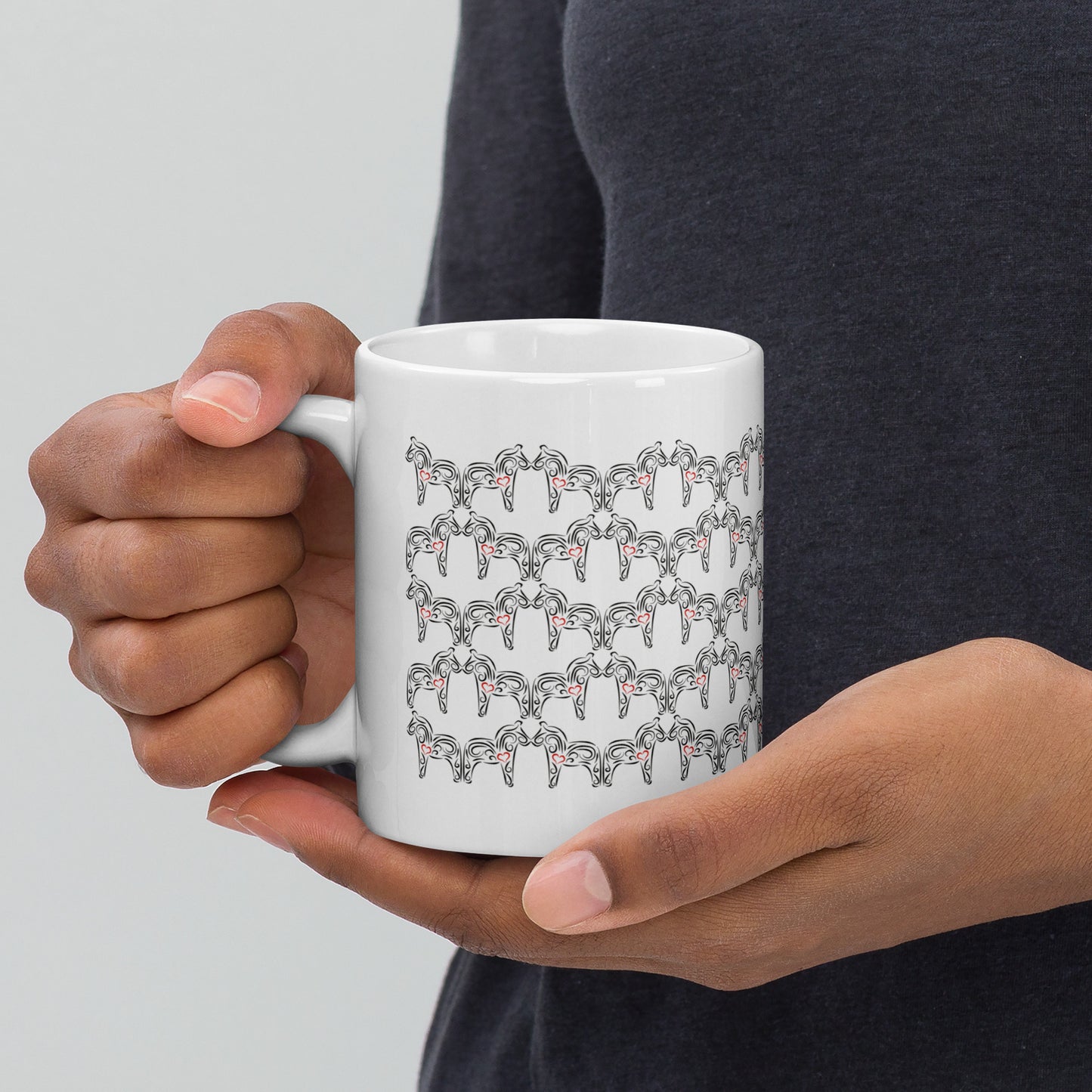 Dalahästar mönster kaffekopp