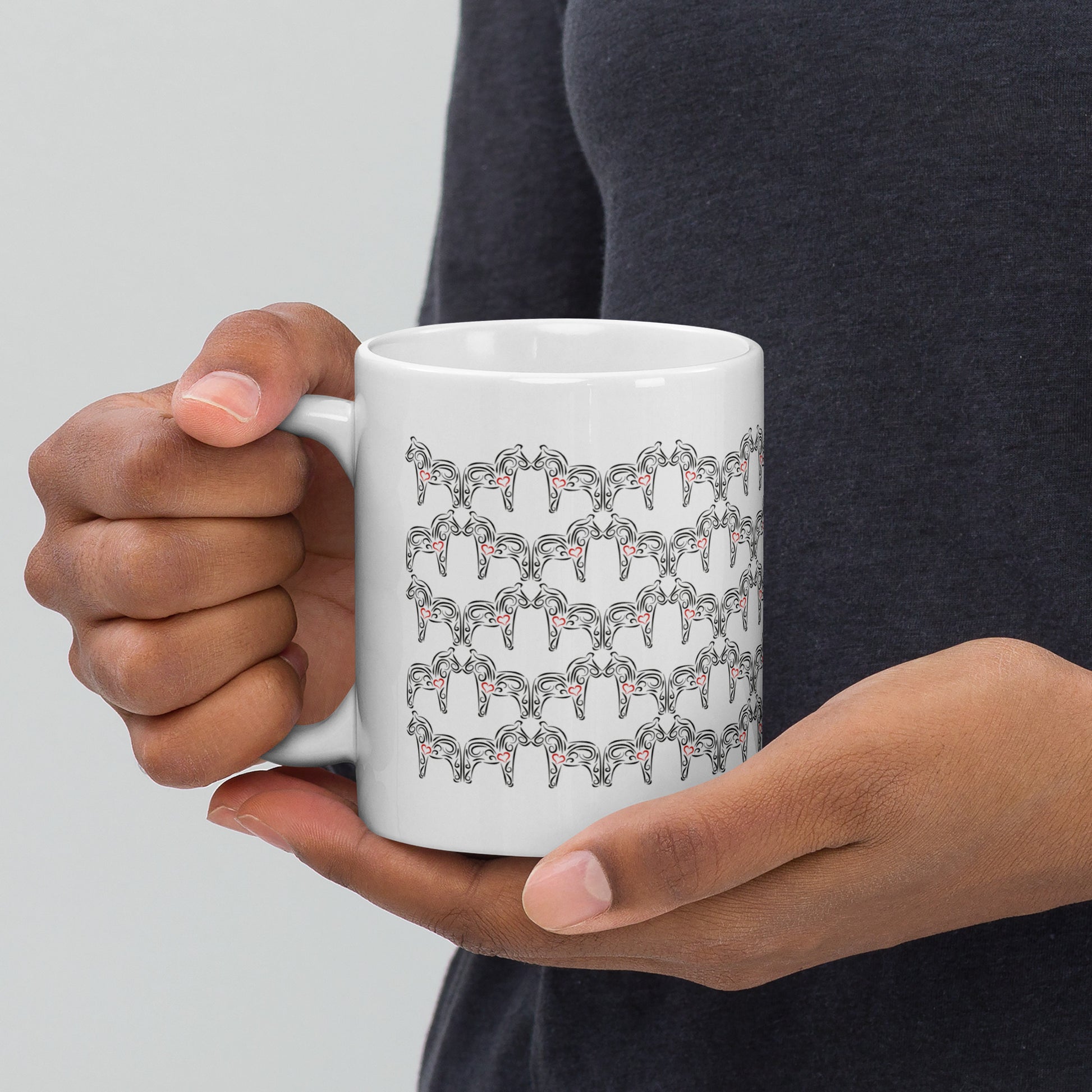 Dalahästar mönster kaffekopp