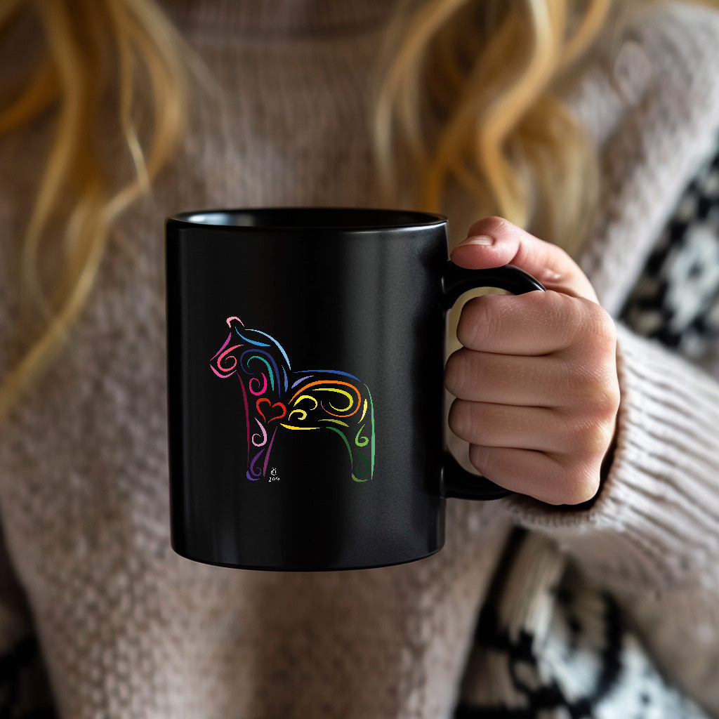 Hanna Cavanagh Design Dalahäst svart Kaffekopp