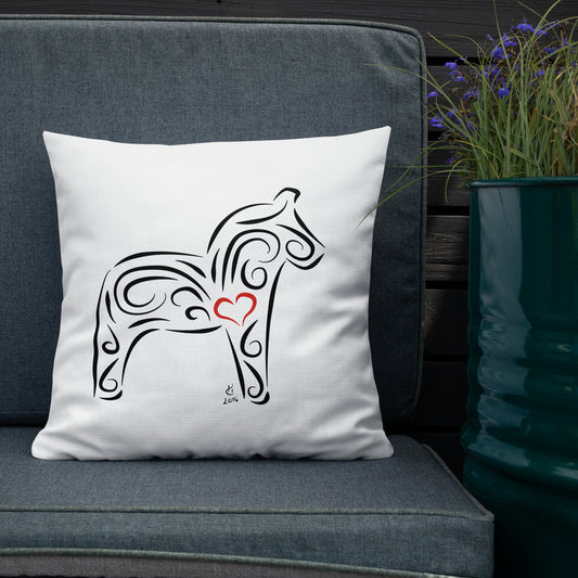Vit Dalahästkudde från Hanna Cavanagh Design