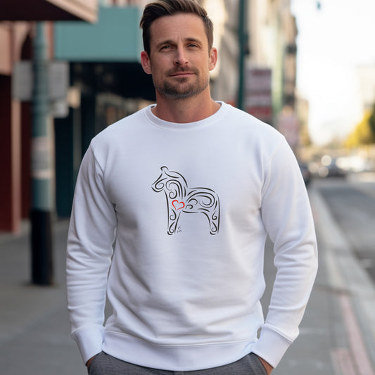 Hanna Cavanagh Design Dalahäst Sweatshirt Vit