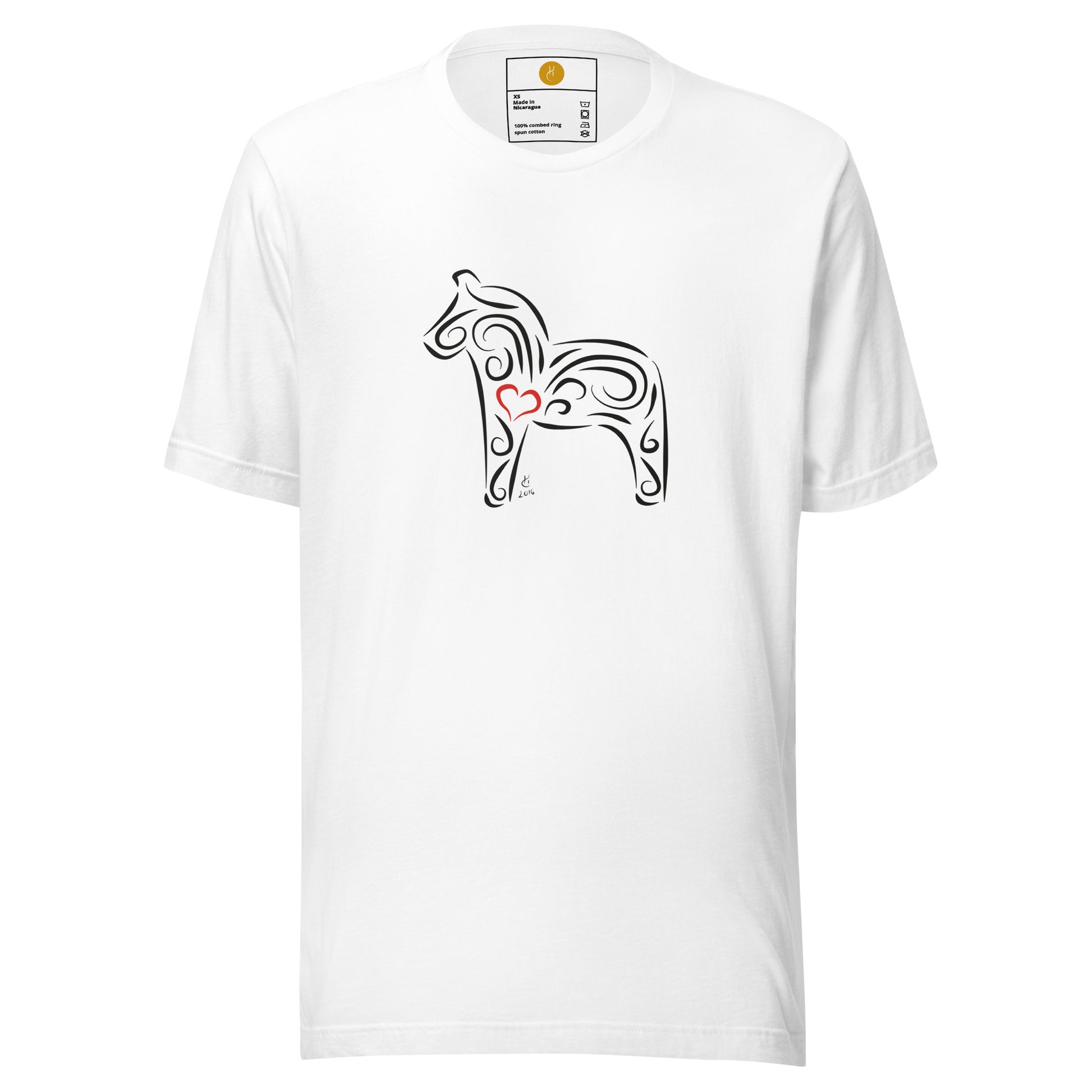 Hanna Cavanagh Design Dalahäst T-shirt Vit