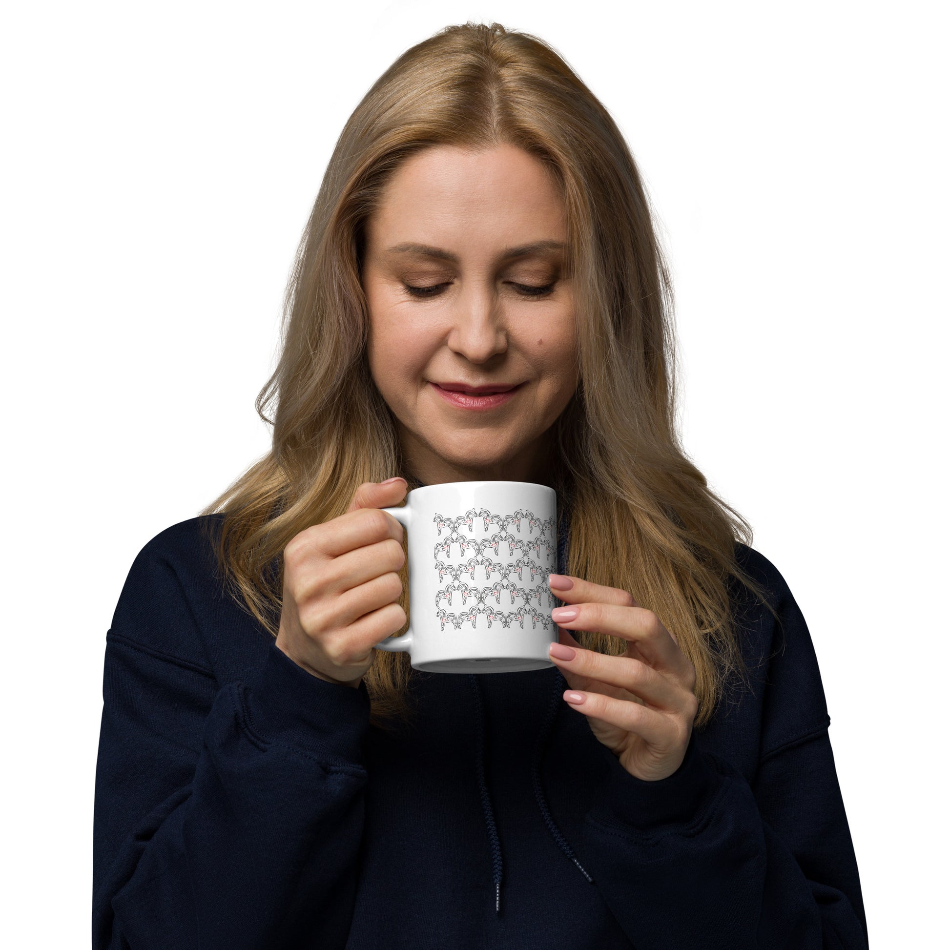Dalahästar mönster kaffekopp